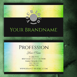 Grün Gelb Ombre Gradient Schimmerschwarz Visitenkarte