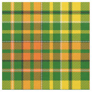 Grün Gelb Orange Kariert Tartan Design Stoff