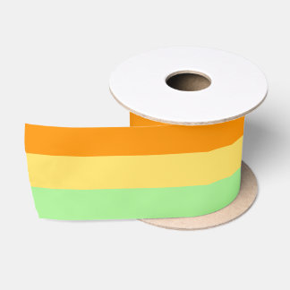 Grün-Gelb-Orange-Streifen - Geschenkwrap Satinband