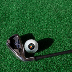 Grün gelb rot Monogram Initiale B schwarz weiß Golfball