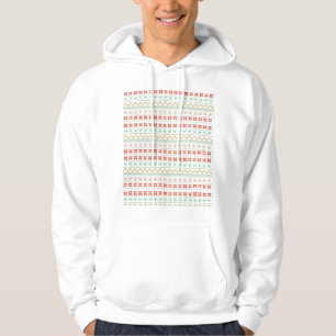 Grün-Gelb-Rot-Pixel-Strickmuster Hoodie