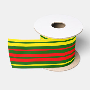 Grün Gelb Rot Vertikale Streifen Design Satinband