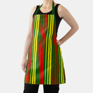 Grün Gelb Rot Vertikale Streifen Design Schürze