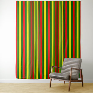 Grün Gelb Rot Vertikale Streifen Design Wandteppich
