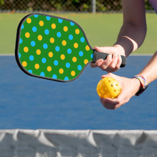 Grün Gelb Schwarz Polka Punkte Design Pickleball Schläger