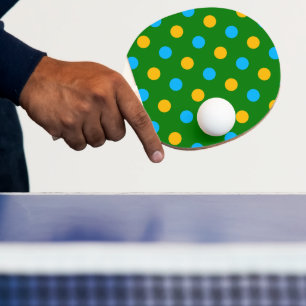 Grün Gelb Schwarz Punkte Design Tischtennis Schläger