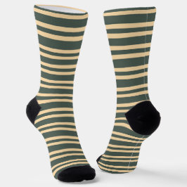 Grün Gelb Streifen Muster Socken
