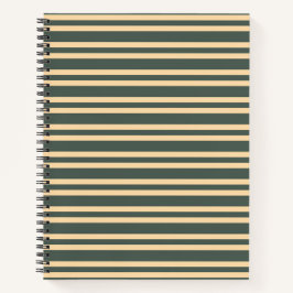 Grün Gelb Streifenmuster Notizbuch