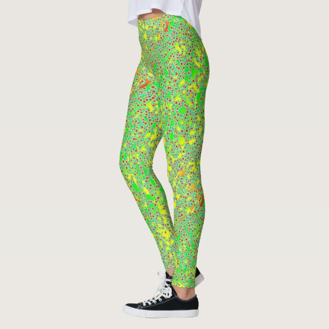 Grün, Gelb und Heiß rosa Leggings (Links)