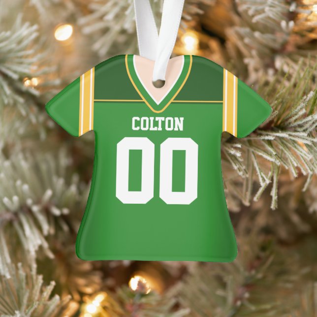 Grün/Gelb/Weiß Fußball Jersey Ornament (Baum)