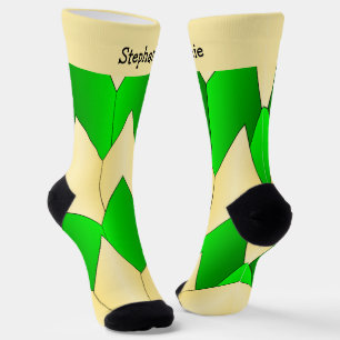 Grün gelbe Art Deco Design Socken
