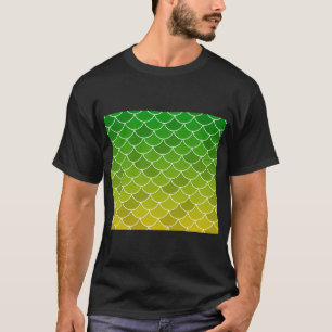 Grün Gelbe Fischschuppen T-Shirt