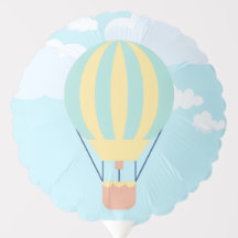 Grün-Gelbe Heißluftballon im Himmel