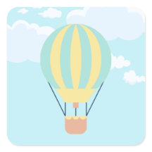 Grün-Gelbe Heißluftballon im Himmel