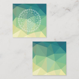 Grün Gelbe Mandala-Inspiration Harmonie-Blume Quadratische Visitenkarte