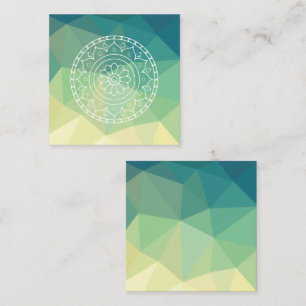 Grün Gelbe Mandala-Inspiration Harmonie-Blume Quadratische Visitenkarte