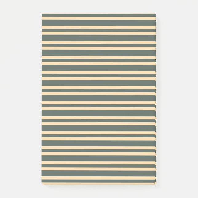 Grün Gelbe Streifenmuster Post-it Klebezettel (Vorderseite)