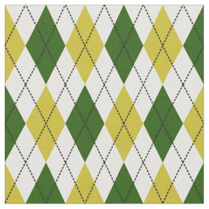 Grün-gelbes Argyle-Muster Stoff