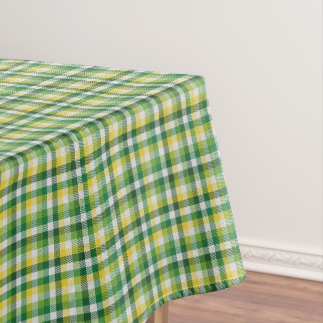 Grün-gelbes Karo Tischdecke (Beispiel)