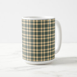 Grün gelbes Karomuster Kaffeetasse