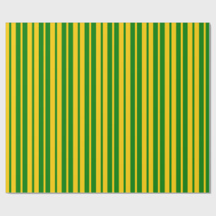Grün gelbes stilvolles Streifenmuster Design Geschenkpapier