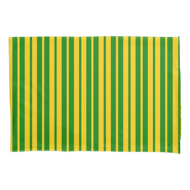 Grün gelbes stilvolles Streifenmuster Design  Kissenbezug (Vorderseite)