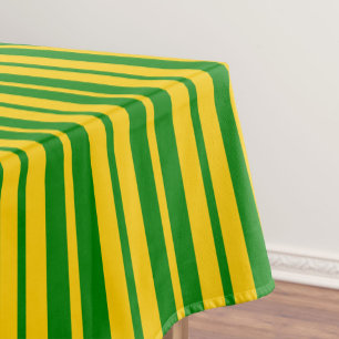 Grün Gelbes Stylisches Streifenmuster Design Tischdecke