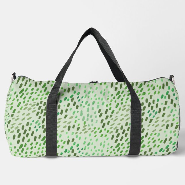 Grün gemalte Punkte Duffle Bag (Vorderseite)