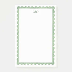Grün geschweift Personalisiertes Stationery Post-it Klebezettel
