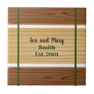 Grün gestreift und holzfarben  fliese