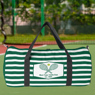 Grün gestreifter Tennis-Club Country Club Duffle Bag