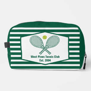 Grün gestreifter Tennis-Club im Country-Style Waschbeutel