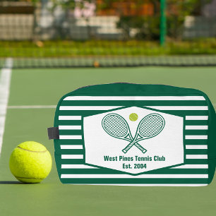 Grün gestreifter Tennis-Club im Country-Style Waschbeutel