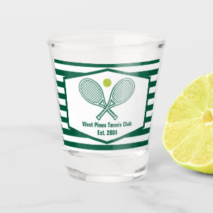 Grün gestreifter Tennis Country Club Custom Schnapsglas