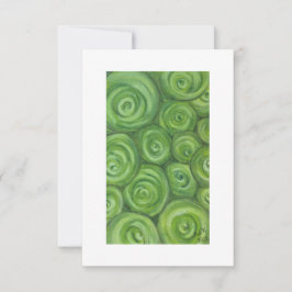 Grün getönte Rosen - handgezeichnete Originalkunst Dankeskarte
