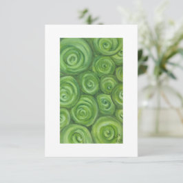 Grün getönte Rosen - handgezeichnete Originalkunst Dankeskarte
