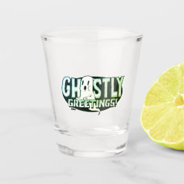 Grün glühende ghoful Grüße Halloween Schnapsglas
