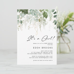 Grün & Gold Alles-in-einem-Babyshower: Es ist ein  Einladung