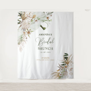 Grün & Gold Boho Brautparty Brunch Hintergrund Wandteppich