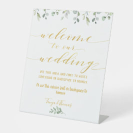 Grün & Gold Extravaganter Schriftart Kalligraphie Sockelschild