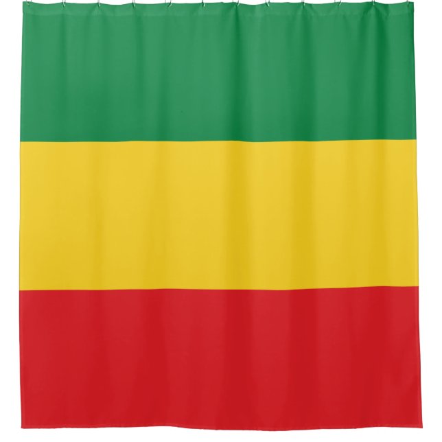 Grün, Gold (gelb) und rote Farbflagge Duschvorhang (Vorderseite)