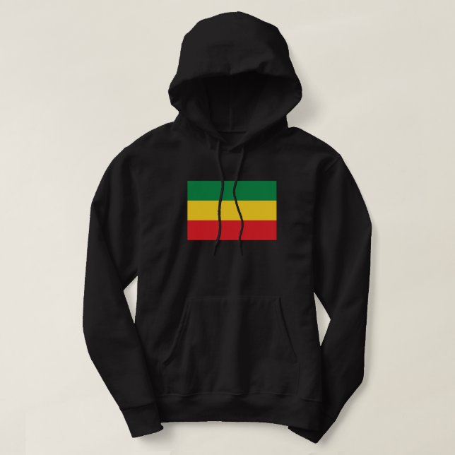 Grün, Gold (gelb) und rote Farbflagge Hoodie (Design vorne)