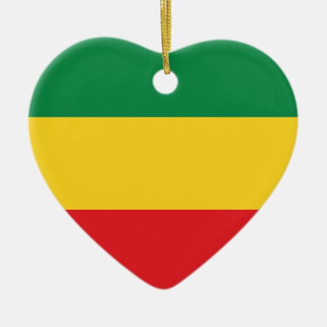Grün, Gold (gelb) und rote Farbflagge Keramikornament (Vorne)