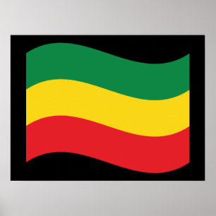 Grün, Gold (gelb) und rote Farbflagge Poster