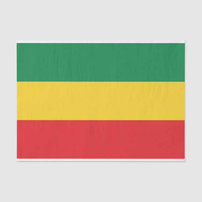 Grün, Gold (gelb) und rote Farbflagge Seidenpapier (Vorderseite)