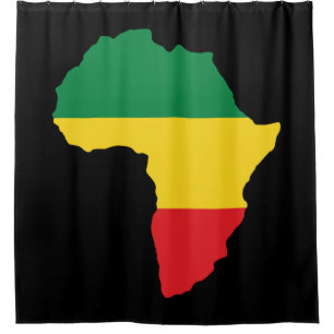 Grün, Gold u. rote Afrika-Flagge Duschvorhang