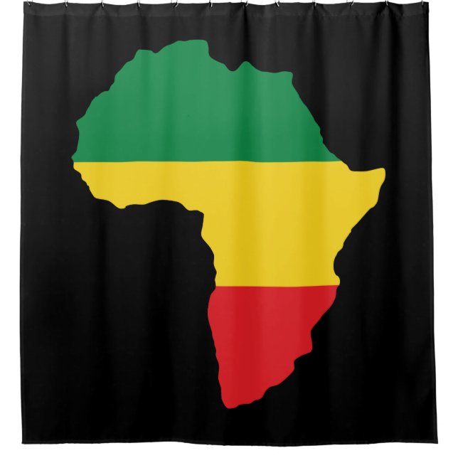 Grün, Gold u. rote Afrika-Flagge Duschvorhang (Vorderseite)
