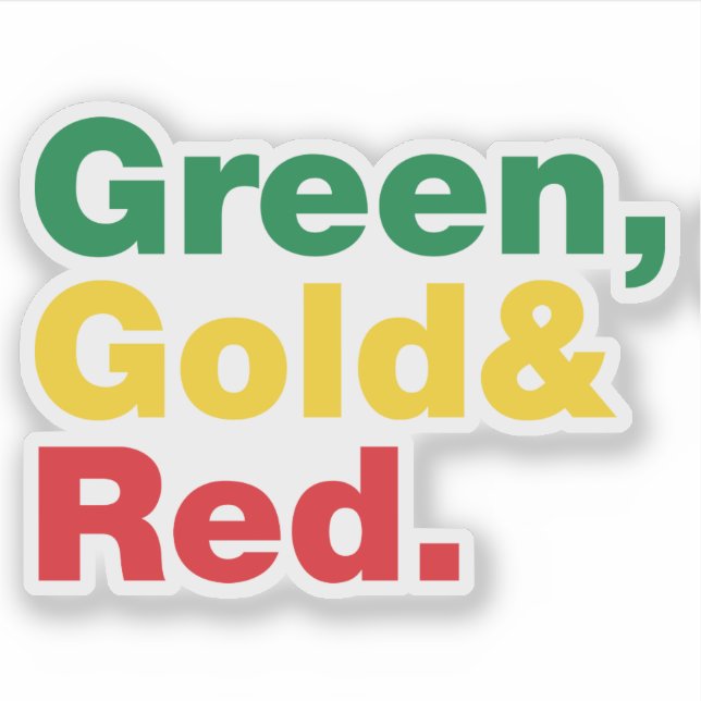 Grün, Gold und Rot. Aufkleber (Vorderseite)