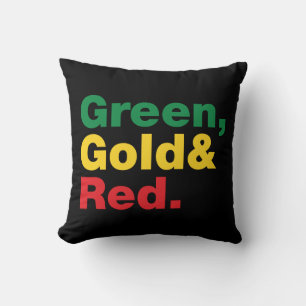 Grün, Gold und Rot. Kissen