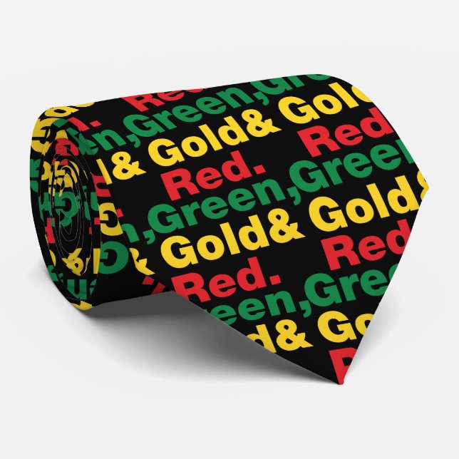 Grün, Gold und Rot. Krawatte (Gerollt)